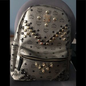 Authentic MCM Stark M Stud Medium Backpack